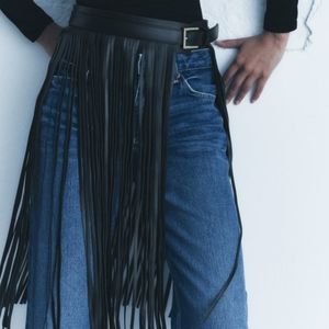 Zara Fringe belt- genuine leather